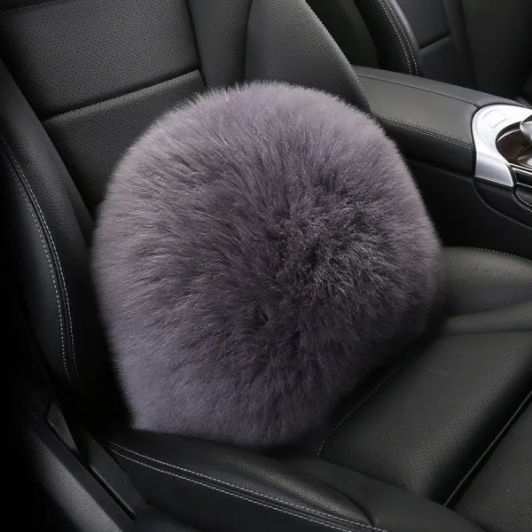 라이언픽 겨울 양털 장거리 운전기사 매트 허그 화물차 타요버스 의자 목쿠션 머리 그레이 롱 털 허리 쿠션 한 개