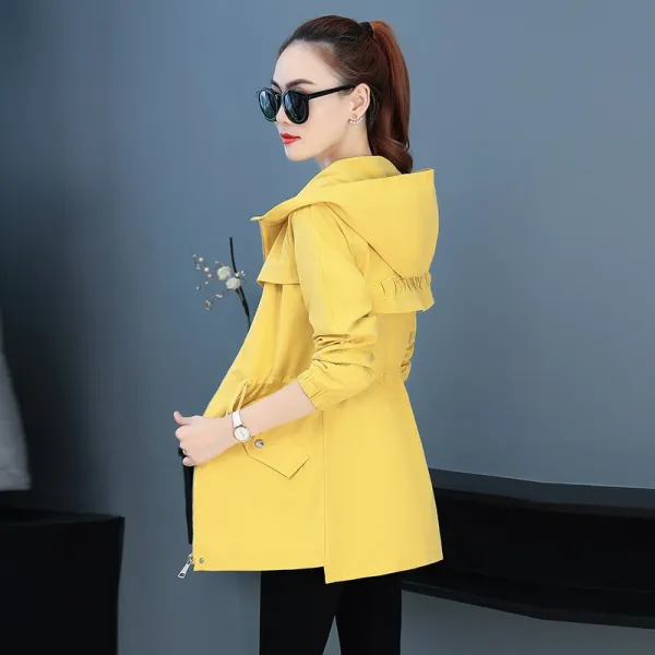 가을후드집업 트렌드 이팔월 트렌치코트 여성 하프기장 작은 키 봄가을 상의 가을옷 2464105686