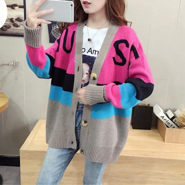 최블리 Om329 여성용 간절기 가디건 니트 긴팔 가을 겨울 데일리룩