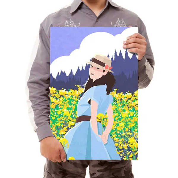 액자 캔버스형보석십자수 Diy세트 라운드 비즈 40 X 50cm, 31 답청하다