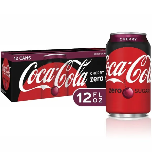 Coke Zero 코카콜라 제로 체리 다이어트 소다 소프트 드링크 12 팩 fl oz, 12개
