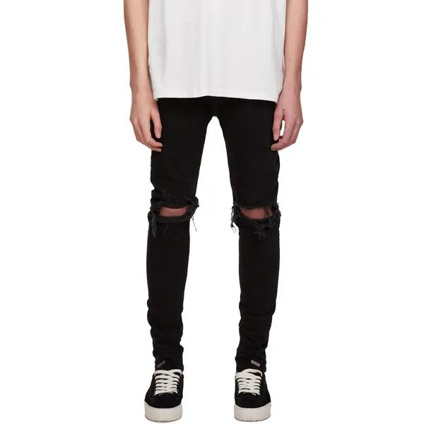 남자바지 ()Represent19SS DENIM JEANS파괴 자른, C01-BLACK(블랙)