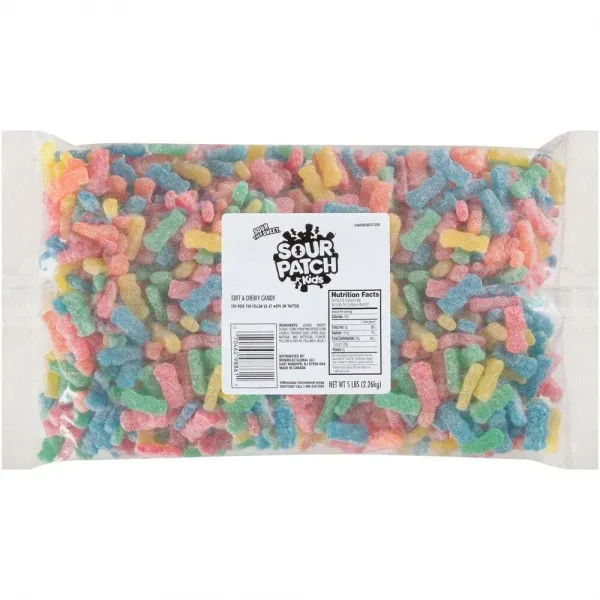 Sour Patch Kids Soft&Chewy Candy 사워패치키즈 소프트앤츄위캔디 2.26kg, 1개