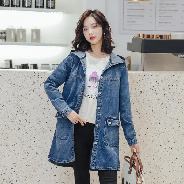 옐라샵 WAWAMOM(특허브랜드) 여성봄 청자켓 슬림핏 여자봄데님자켓 BFJ17Y