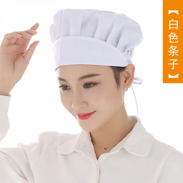 요리사 모자 여성 주방 키친 위생 작업모 기름 연기를 막다 식당 레스토랑 식료품 9조각 말리다 통기 방지 티끌, 화이트 쪽지