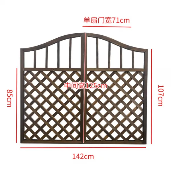 원목 목재 나무 펜스 울타리 대문 방부목 단독주택 전원주택 마당 정원 주차장, A 142cm 격자문