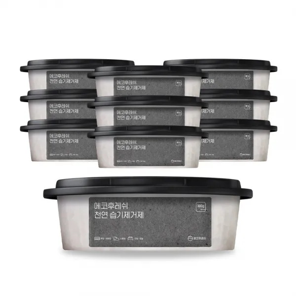 에코후레쉬_ 천연 습기제거제 10개_100% 천연성분 2년사용_옷장제습제 방습제 일반제습제, 10개입