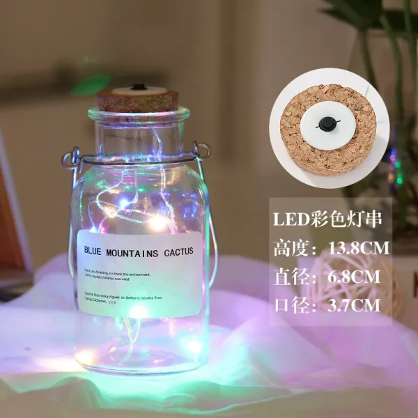 종이접기 아이디어 걸이식 LED발광 유리병 실내 장식등 별 소원빌기 표류, T04-250백채 램프