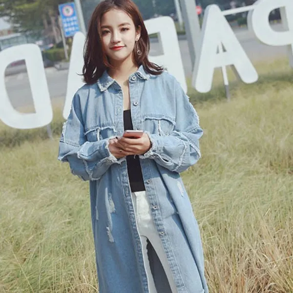 가바바 여성 청자켓 스타일리쉬함의 결정체 롱 데님 자켓 G38929