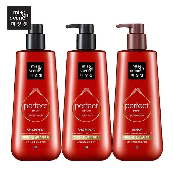  무료배송 미쟝센 퍼펙트세럼 슈퍼리치680ml 샴푸2개+린스1개 샴푸 1세트