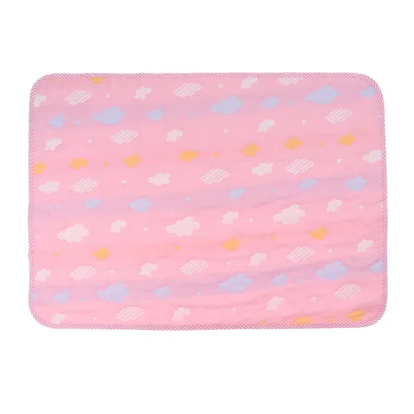 FWT 아기 6 층 거즈 패딩 매트리스 기저귀 패드 핑크 구름 50x70cm 변경