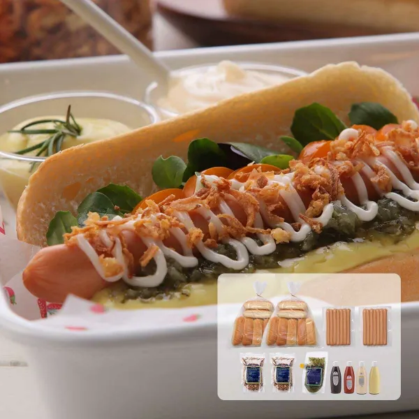 스테프핫도그 DIY14세트 (브리오쉬번2+파티소시지2+구운양파2+랠리쉬피클1+소스4종)