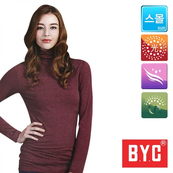 BYC 보디히트 터틀넥 여성 기능성 내복 상의(BYL4939) 아이앤유샵
