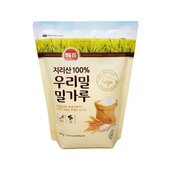 해표 4909 우리밀 밀가루 750g 지리산자락 국내산, 단품