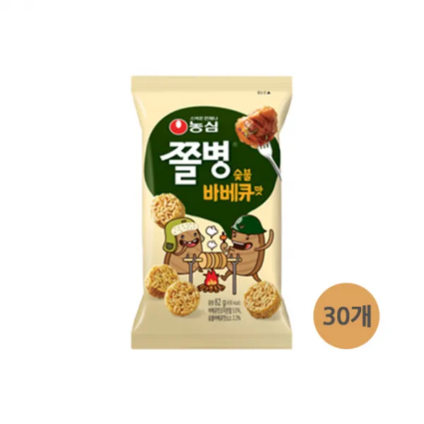 농심 쫄병스낵 숯불바베큐맛 82g X 30개