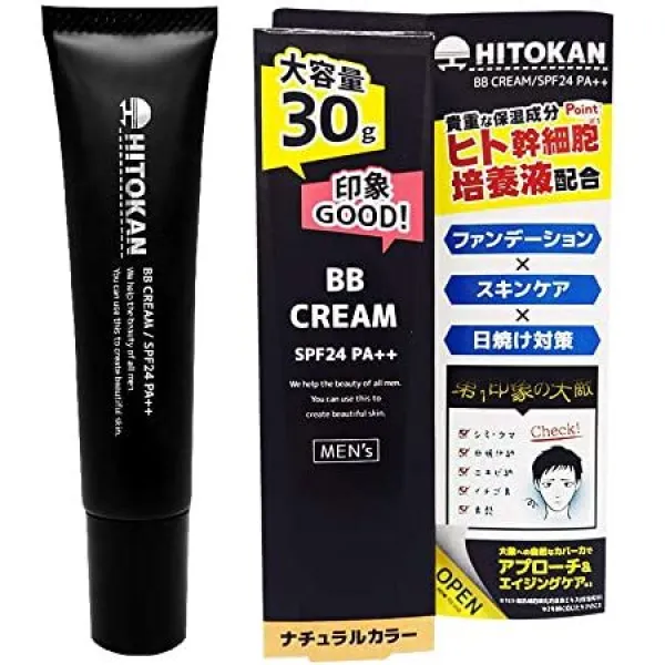HITOKAN (히토칸) 남성 BB 크림 대드래곤량 30g 일제 [푸른 수염 딸기 코 곰 를 감추고 강한 첫인상】, One Size, One Color
