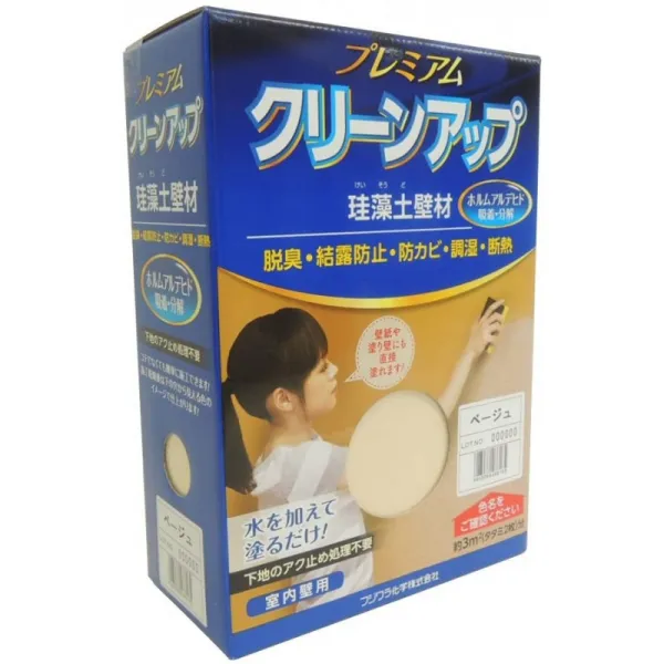 후지와라 화학 수계 끝막음 칠 자재 프리미엄 클린 업 규조 흙벽 자재 1평 정도 베이지 3kg