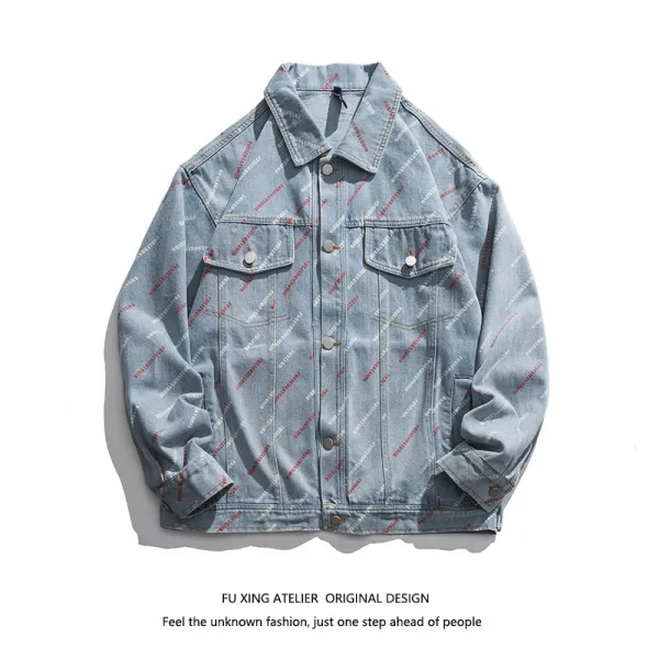 프린팅청자켓 트렌드 채색하여 뽑히다 남자 봄가을 계절 와이드 루즈핏 캐쥬얼 Bf 무드 탑코트 2453118308