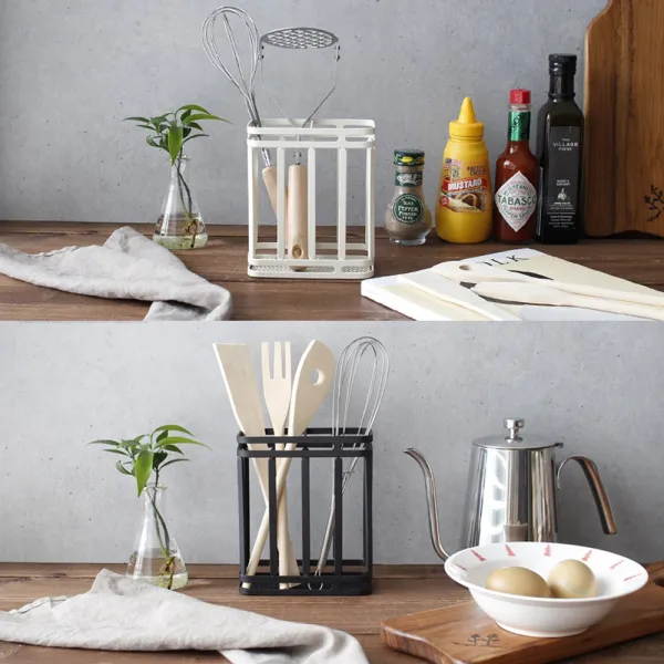 주방 조리기구 거치대 주걱 국자 보관함 주방도구걸이 블랙