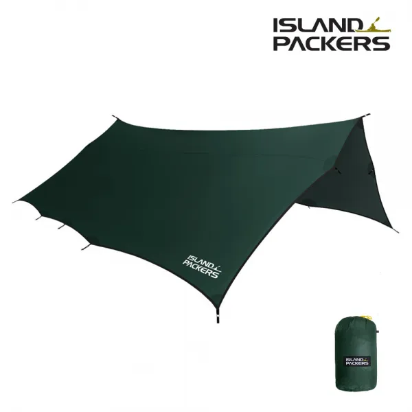 ISLAND PACKERS 아일랜드패커스 광풍 실 타프 2021 L 감성 캠핑 백패킹 미니멀캠핑 텐트 그늘막, 1개, 다크그린