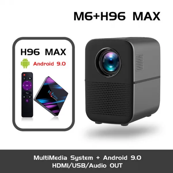진짜 텔레비젼 M6 가득 차있는 HD Led 영사기 4000 루멘 Bluetooth HDMI USB 1080p 휴대용 영화관 Proyecto, 02 M6 H96 MAX_02 러시아