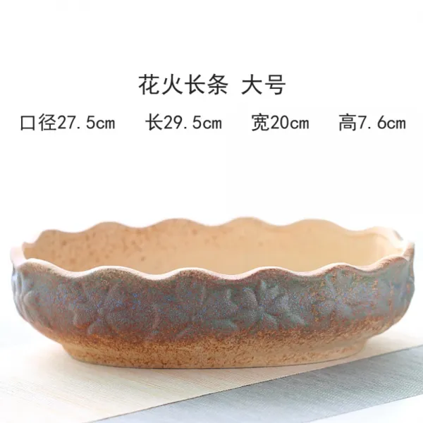 빈화분 도자기 세라믹 화분 큰 대형 라지 책상 사무실 거실 다육 수련, S.꽃과 불이 길게 늘어서다