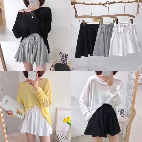 에이프릴래빗 예쁜옷 여름 A라인 하프 스커트 여성 스커트 밴딩 팬츠 스커트 21se208
