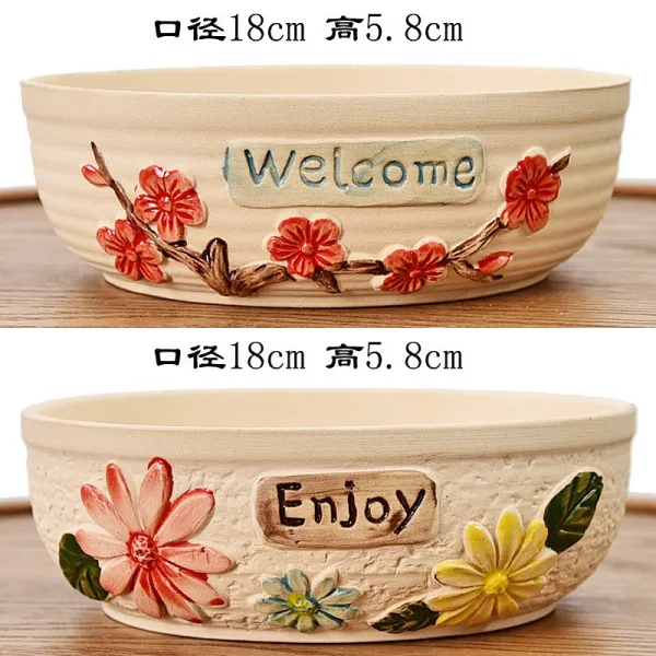 라지 다육 화분 도자기 큰 심플 대구경 굵은 도도 식물 2건커버 빅