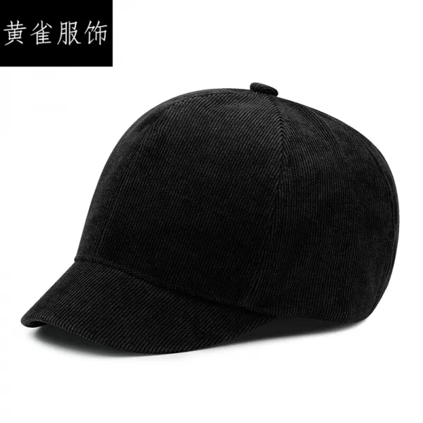 코르덴 오리 혀모자 남자 추동 남성 압사 등심등 등심등 등초등 모자 짧다 낙마 베드 야구 여자 야외 마술 모자 한판 오버 캡 블랙 조절 어울리다 56-60cm 머리 둘레