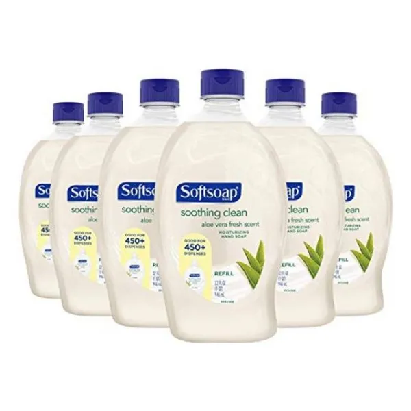 Softsoap 습기를 공급 액체 손 비누 보충 물 달래는 알로에 Vera-32 액체 (6 팩), 1004ahri 32  (6 팩)_알로에 베라
