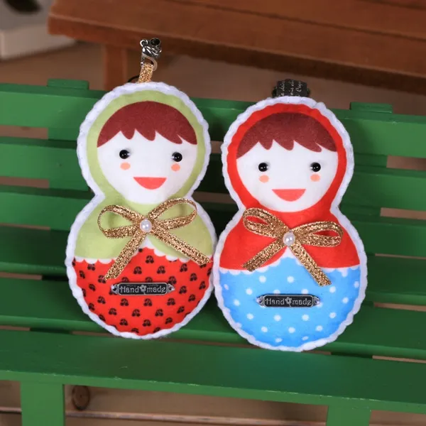 [펠트친구] 마트료시카 장식품(2개분량 솜실바늘포함)/가방고리/