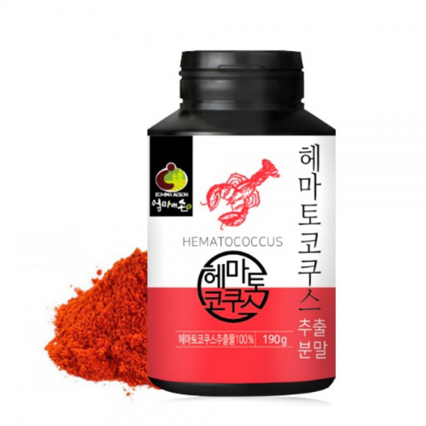 헤마토코쿠스 추출분말 1통 190g 아스타잔틴 눈피로 건강에 좋은 1개 190ml