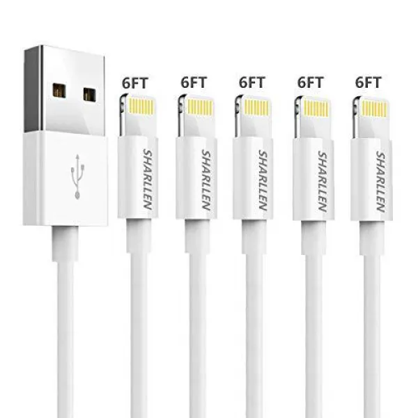 iPhone 충전 케이블 sharllen 5 Pack 6FT/ 1.8M 고속 USB 충전중& 동조 라?