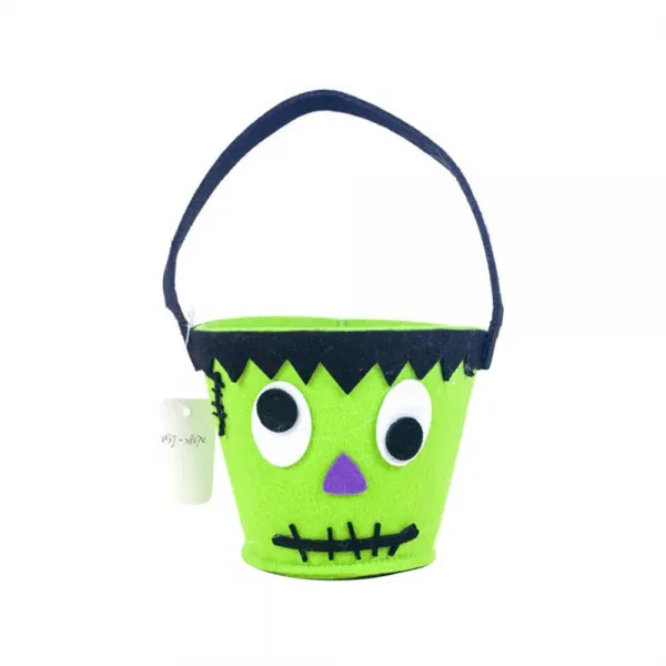 Kkmoon 재미 할로윈 2020 새로운 저장 배럴 천 담요 아이 트릭이나 치료 사탕 휴대용 바구니 논의 초록
