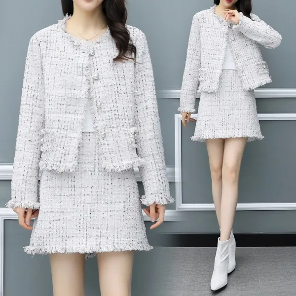 Okseller1 내추럴한 청순단정한 스커트 정장세트 캐주얼 슬림