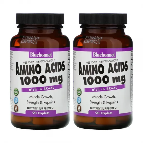 블루보넷 아미노산 캡슐 3000mg 복합체 베지캡슐 90정 글루탐산 함유 2개, 1개, 기본