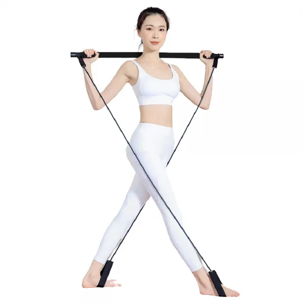 빼다 필라테스 요가봉 스트레칭바 튜빙 밴드 짐스틱 전신근력 여성 여자 홈트레이닝 운동 기구, 블랙