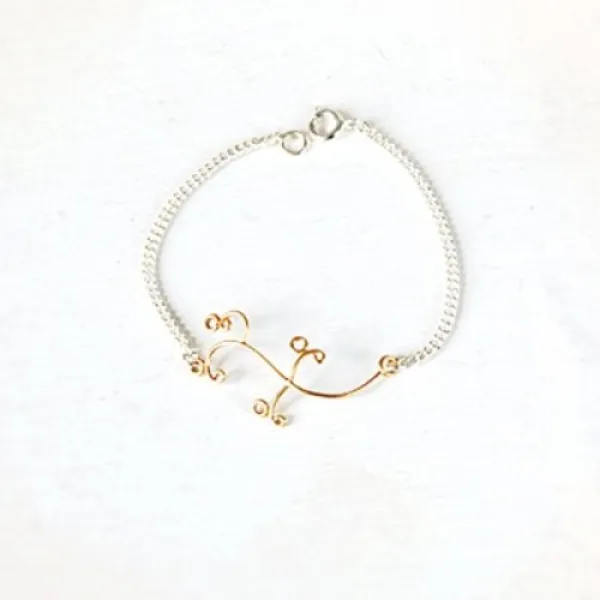  텐바이텐 하우즈쉬나우 Samy's Lunch Gold Wave Bracelet 92.5 Silver 