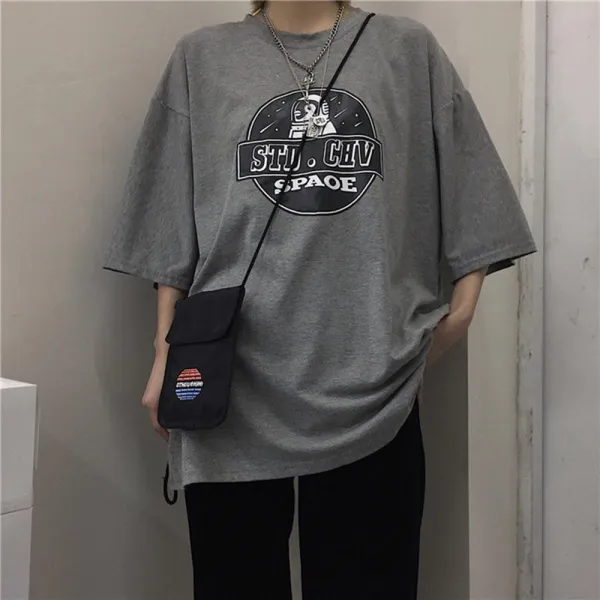 Kirahosi 홍콩스타일 루즈핏 여자티셔츠 여름티셔츠 50호 + 덧신 증정 Eavulxn