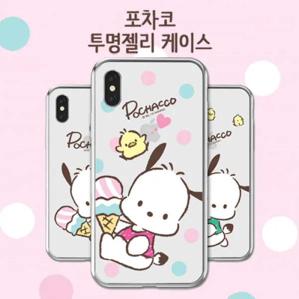 루다컴퍼니 TC산리오 포차코 갤럭시소외기종 투명젤리케이스 휴대폰 케이스