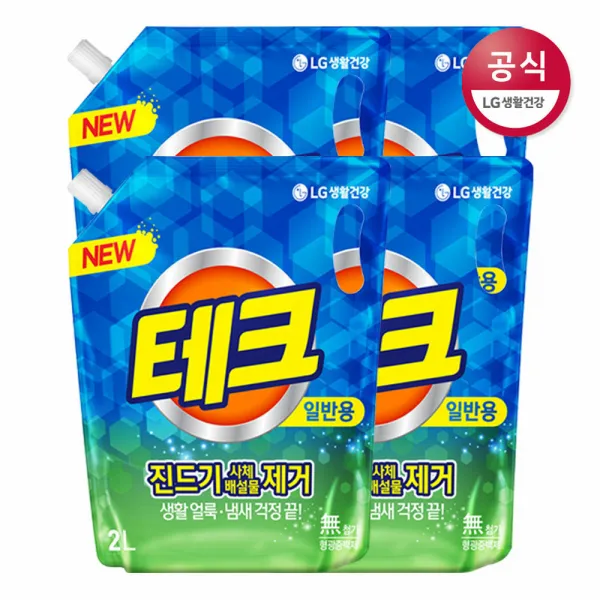 [신세계TV쇼핑]LG생활건강 테크 진드기제거 액체 일반 리필 2L x4개, 1