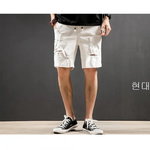 Qw 190627남성 빅 사이즈 데님 슬랙스여름캐주얼 바지 신상a03