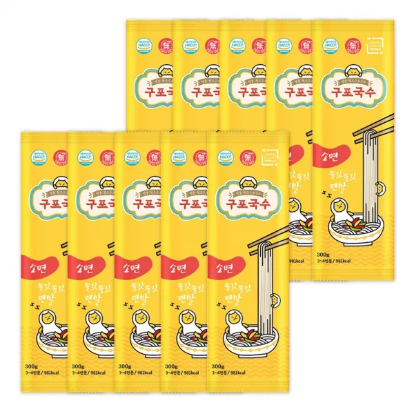 구포국수 소확행몰 쫄깃 사리 소면 300g, 10개