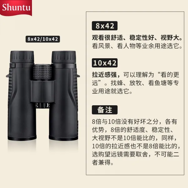 쌍안경 승도 Shuntu 쌍발 Ed 렌즈 8x42 10x42 높은 고화질 벌찾기 탐조 한장이다 도모함 알아보다 8×42 1