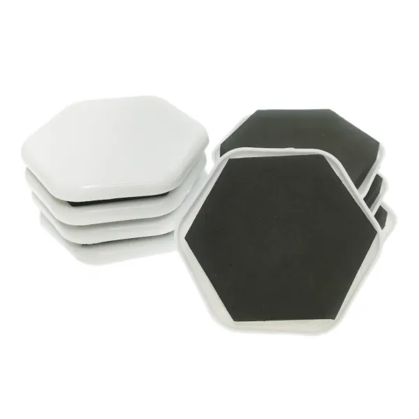 Zeyuan 8 개 조각 가구 슬라이더 장비 양탄자 슬라이더 이동하는 패드 가구 발동기, 화이트 헥스 7.5cm
