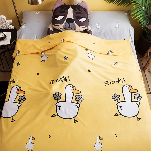 순면 호텔 간헐 침낭 어른 휴대용 여행여행 기차 침대칸 신기 더블 초경량 출장 시트, Lh오리 양면 순면 침낭