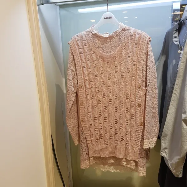 에이렌 울산점 레이스블라우스+망사조끼 RH2ST200 PK F 뉴코아울산달동점