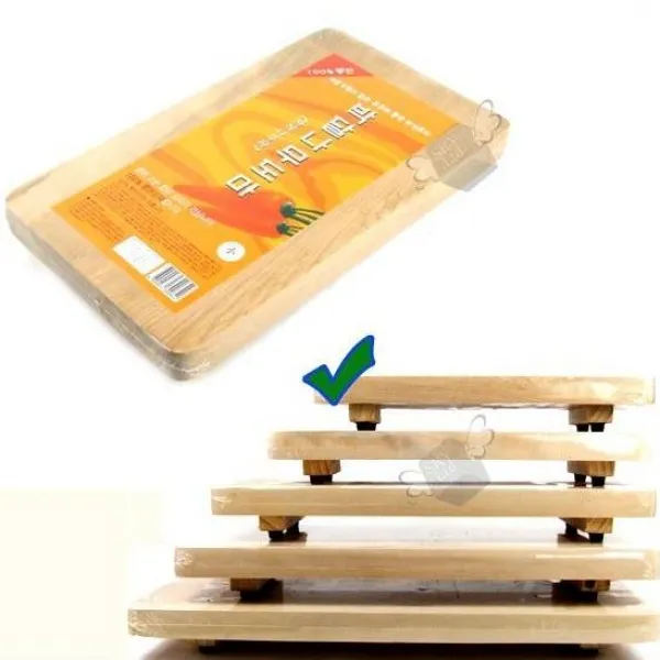 나무질이 단단한 박달나무 완전통판 다리도마 (소) E-497738, 나무색