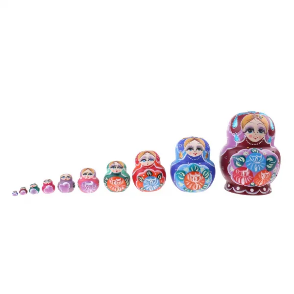 STK10 조각 꽃 장식 babushka 러시아 중첩 인형 matryoshka 장난감