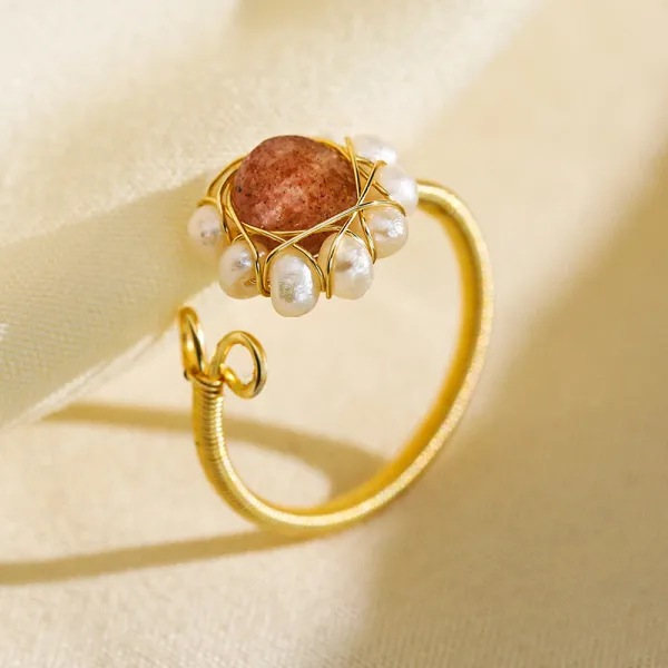 년 신상 검지 패션 싸늘한 진주 반지 여자 인스타그램 레드 반지